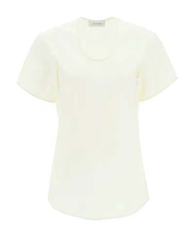 Lemaire U-neck Short-sleeved T-shirt In White