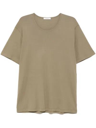 Lemaire Khaki Rib U-neck T-shirt In Bg249 Green Beige