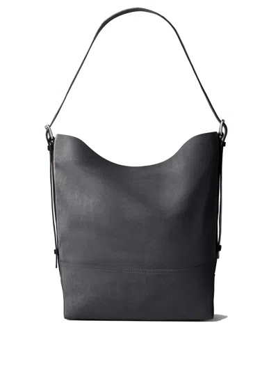 Lemaire Unisex Belted Tote Bag In Ash Black