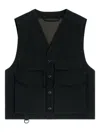 Lemaire Black Wool Vest In Black