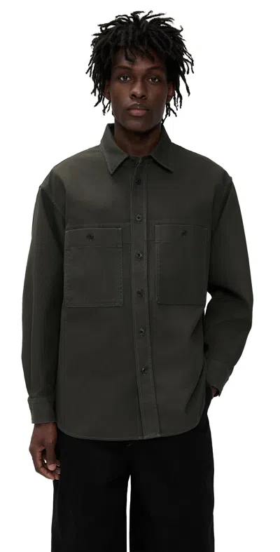 Lemaire Utility Overshirt Espresso In Brown
