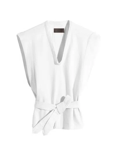 Lemaire V-neck Belted Chasuble Vest Blouse In White