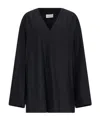 Lemaire V Neck Smock Blouse In Black