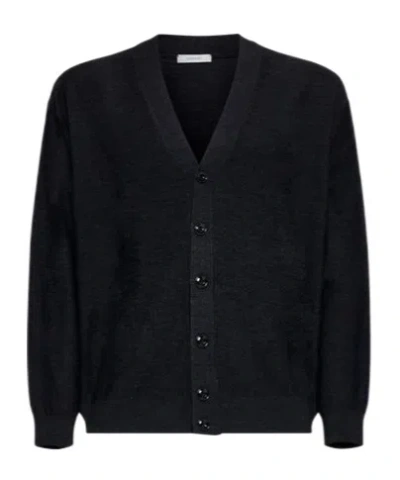 Lemaire V-neck Long-sleeved Cardigan In Grey