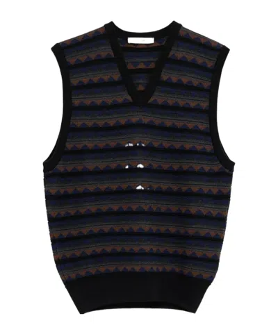 Lemaire V-neck Pattern Vest In Burgundy