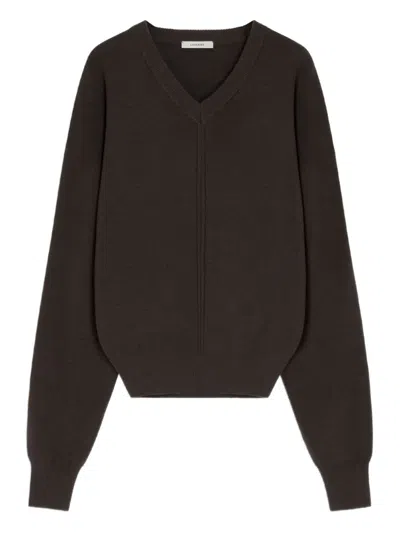 Lemaire V-neck Sweater In Brown