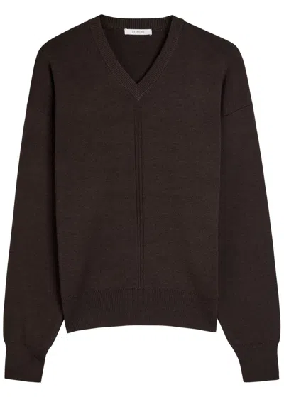Lemaire V Neck Sweater In Brown