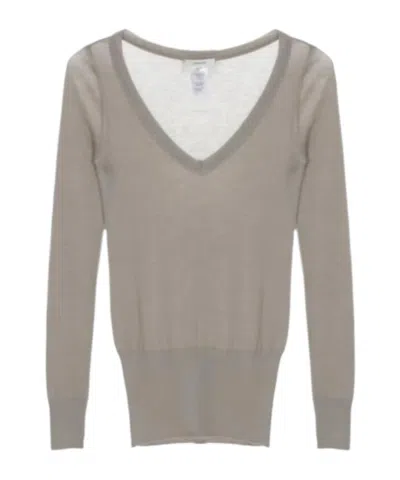Lemaire V-neck Sweater In Neutral