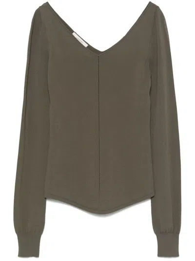 Lemaire V-neck Top In Verde