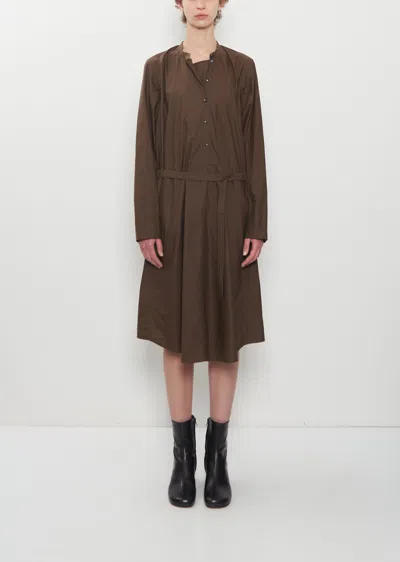 Lemaire Vareuse Cotton Silk Dress In Brown