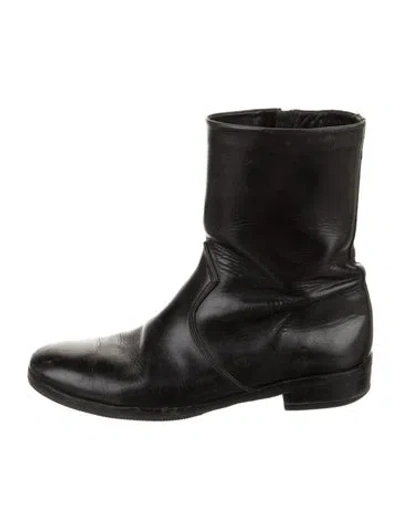 Pre-owned Lemaire Vintage Leather Boots In Black