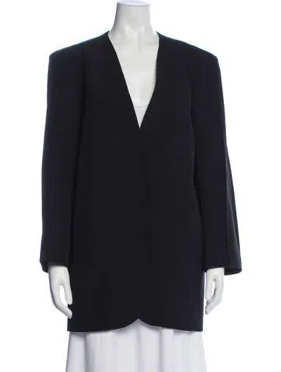 Pre-owned Lemaire Virgin Wool Coat In Blue
