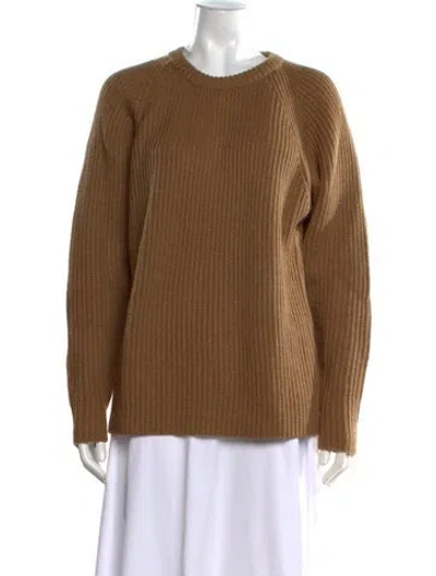 Pre-owned Lemaire Virgin Wool Crew Neck Sweater In Brown
