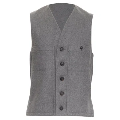 Pre-owned Lemaire Virgin Wool Felt Waist Coat Vest In Grey