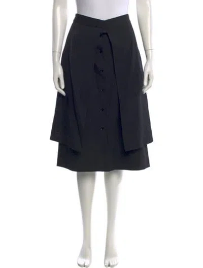 Pre-owned Lemaire Virgin Wool Knee-length Skirt In Black
