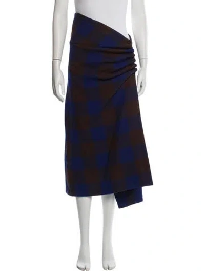 Pre-owned Lemaire Virgin Wool Long Skirt In Blue/purple