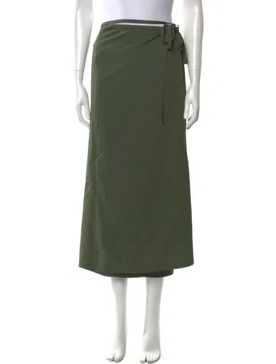 Pre-owned Lemaire Virgin Wool Long Skirt In Green