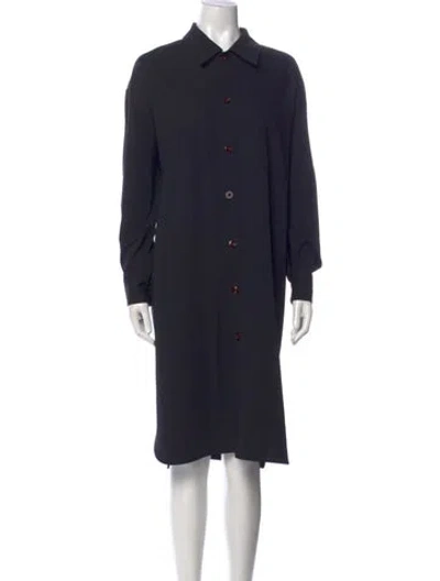 Pre-owned Lemaire Virgin Wool Midi Length Dress In Blue