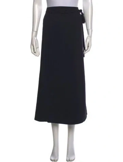 Pre-owned Lemaire Virgin Wool Midi Length Skirt In Black