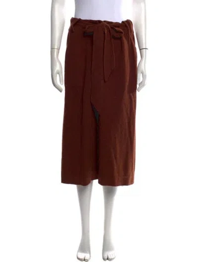 Pre-owned Lemaire Virgin Wool Midi Length Skirt In Brown