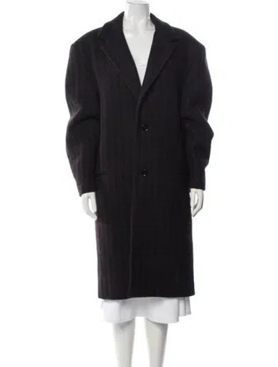 Pre-owned Lemaire Virgin Wool Plaid Print Coat In Blue