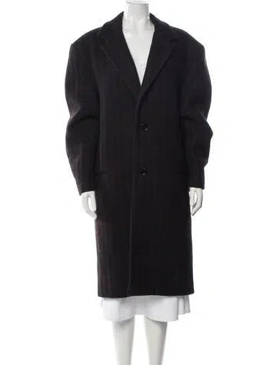 Pre-owned Lemaire Virgin Wool Plaid Print Coat In Blue
