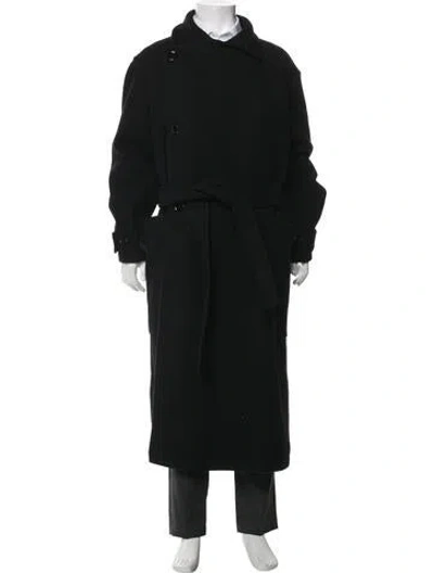 Pre-owned Lemaire Virgin Wool Trench Coat In Black