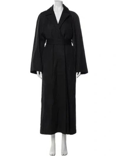 Pre-owned Lemaire Virgin Wool Trench Coat In Black