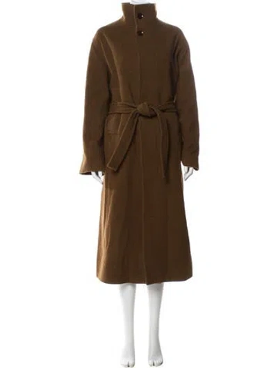 Pre-owned Lemaire Virgin Wool Trench Coat In Brown