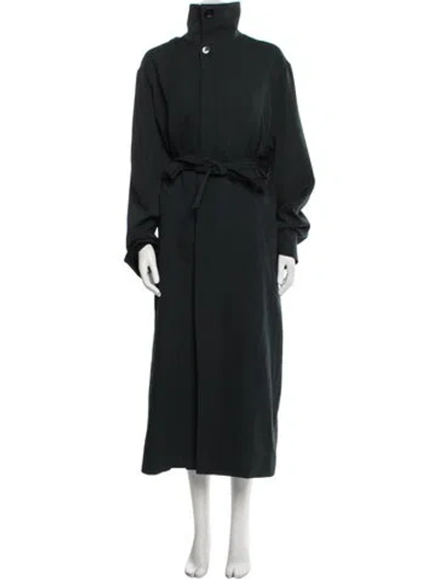 Pre-owned Lemaire Virgin Wool Trench Coat In Green