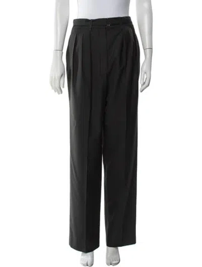 Pre-owned Lemaire Virgin Wool Wide Leg Pants In Black