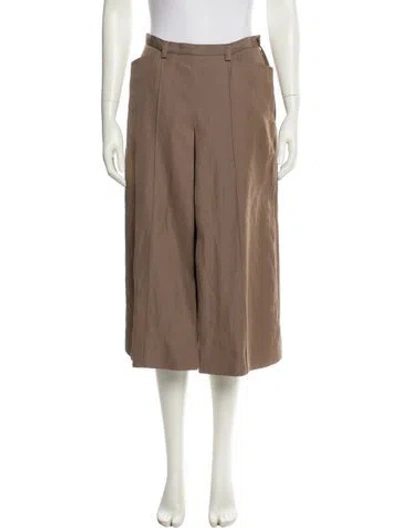 Pre-owned Lemaire Virgin Wool Wide Leg Pants In Brown