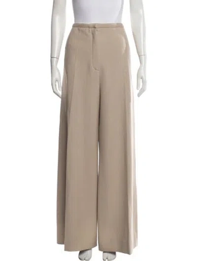 Pre-owned Lemaire Virgin Wool Wide Leg Pants In Neutrals