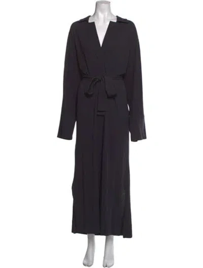 Pre-owned Lemaire V-neck Long Dress In Black