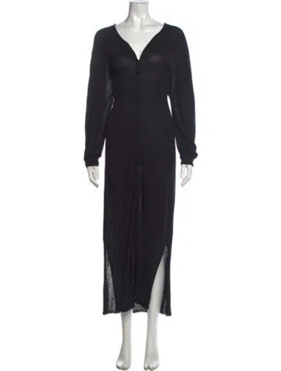Pre-owned Lemaire V-neck Long Dress In Grey