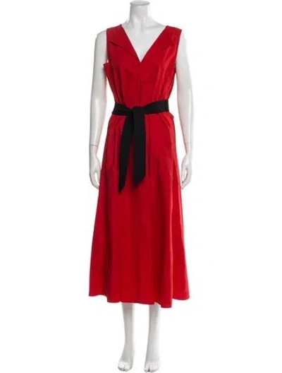 Pre-owned Lemaire V-neck Long Dress In Multi
