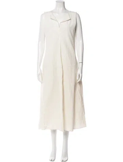 Pre-owned Lemaire V-neck Long Dress In Neutral