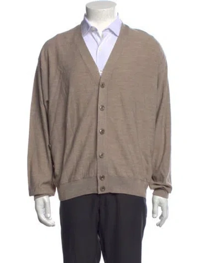 Pre-owned Lemaire V-neck Long Sleeve Cardigan In Neutrals