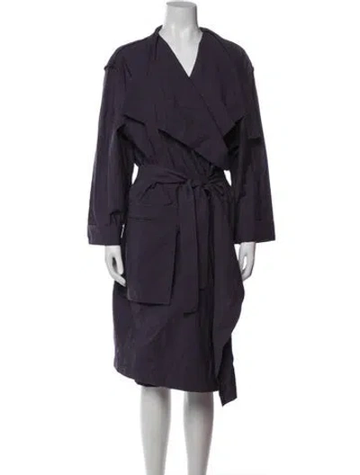Pre-owned Lemaire V-neck Midi Length Dress In Purple