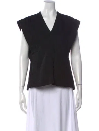 Pre-owned Lemaire V-neck Sleeveless Top In Black