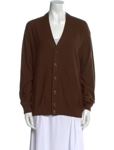 Pre-owned Lemaire V-neck Sweater In Brown