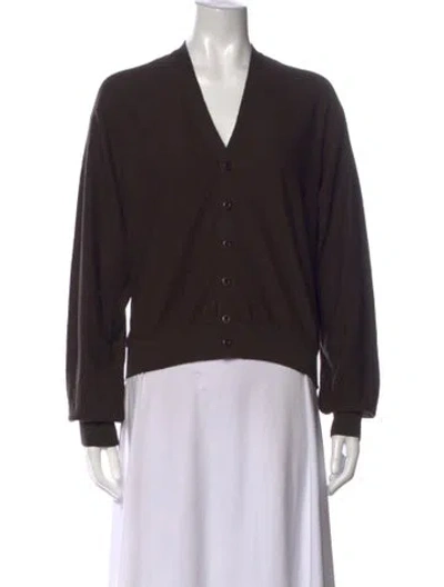 Pre-owned Lemaire V-neck Sweater In Brown