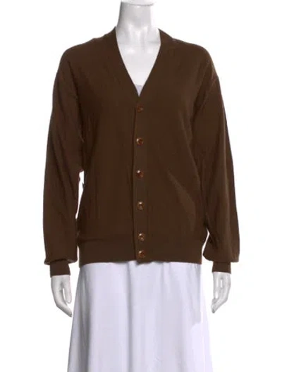 Pre-owned Lemaire V-neck Sweater In Brown