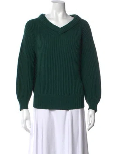 Pre-owned Lemaire V-neck Sweater In Green