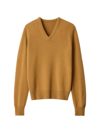 Lemaire V-neck Sweater In Cashmere In Brown
