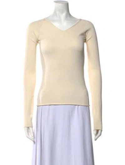 Pre-owned Lemaire V-neck Sweater In Neutrals