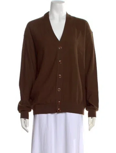 Pre-owned Lemaire V-neck Sweater W/ Tags In Brown