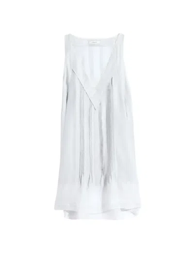 Lemaire V-neck Sleeveless Sleep Tunic Dress In Blue