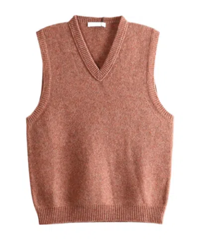 Lemaire V-neck Knitted Vest In Brown