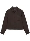 Lemaire Wadded Buttoned Shirt In Brown